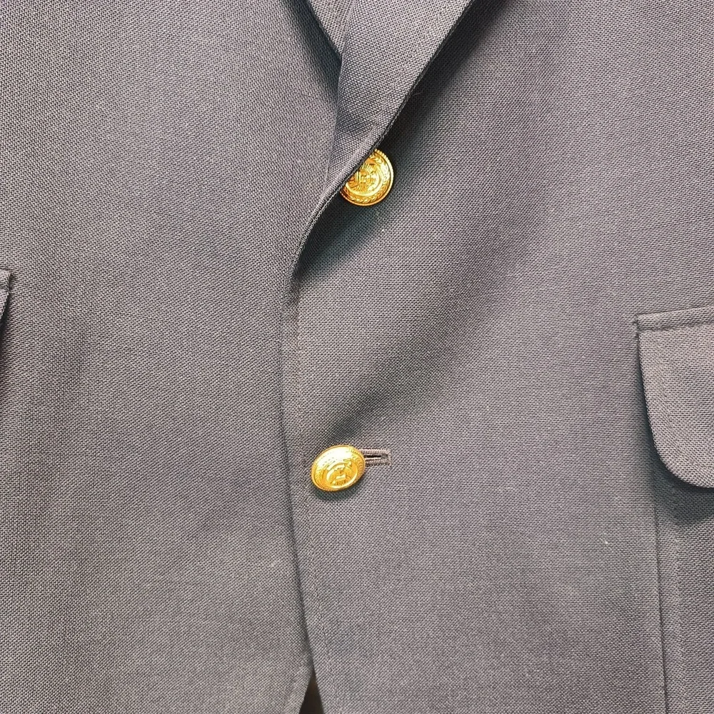 Vtg‎ Talbot Jaimes Navy Blue 2 Gold Button Sport Coat Blazer Mens 42L USA Preppy